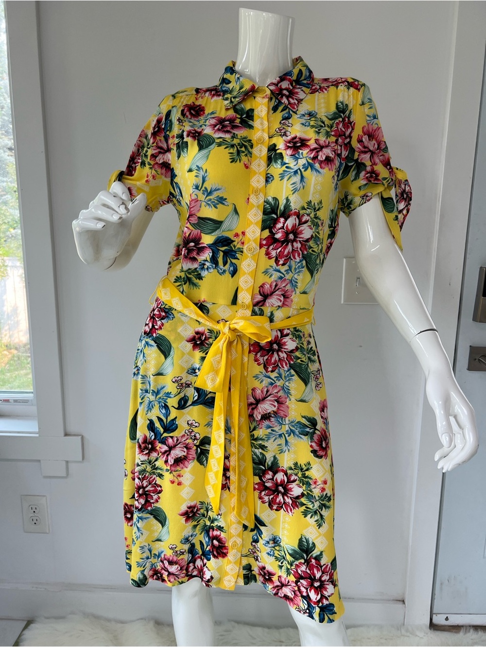 Bohemian Floral Button-Front Dress summer parties Vacation dopamine